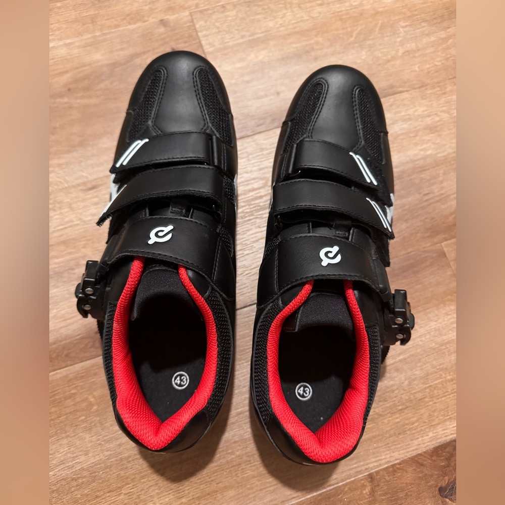 Peloton Black and Red Athletic Shoes